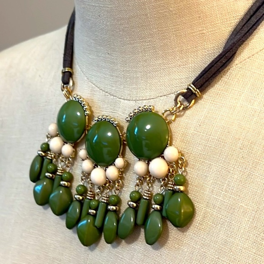 Tri Colored Statement Suede Necklace. - image 5